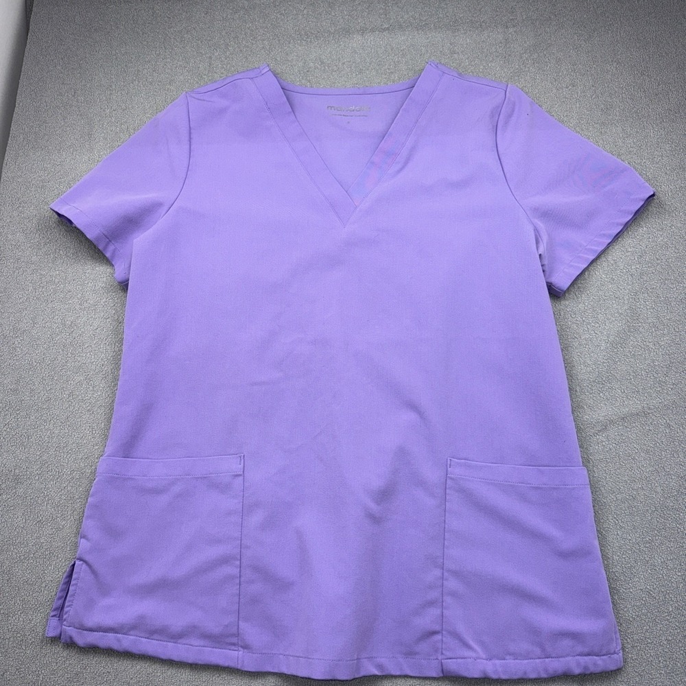 3 Mandala Women Scrub Top Small V Neck Short Sleeve Shirt PO 14K 13K Missing Tag - Picture 6 of 10
